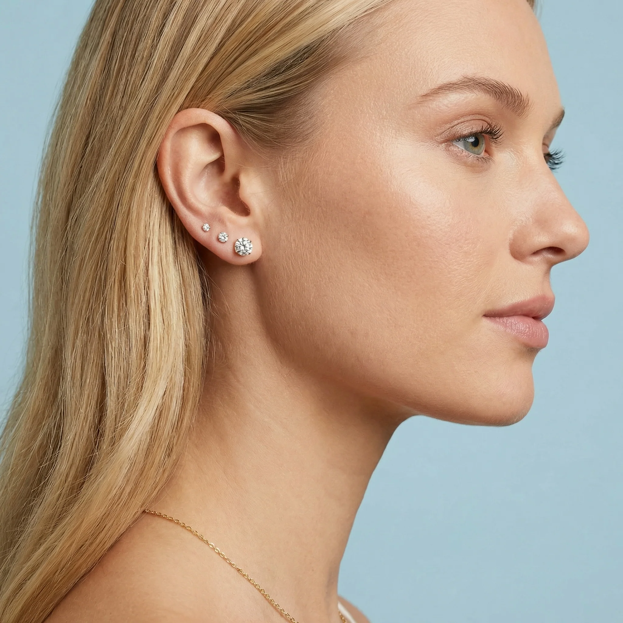 Cubic Zirconia 5 Pair Flat Back Studs Set - Image 5