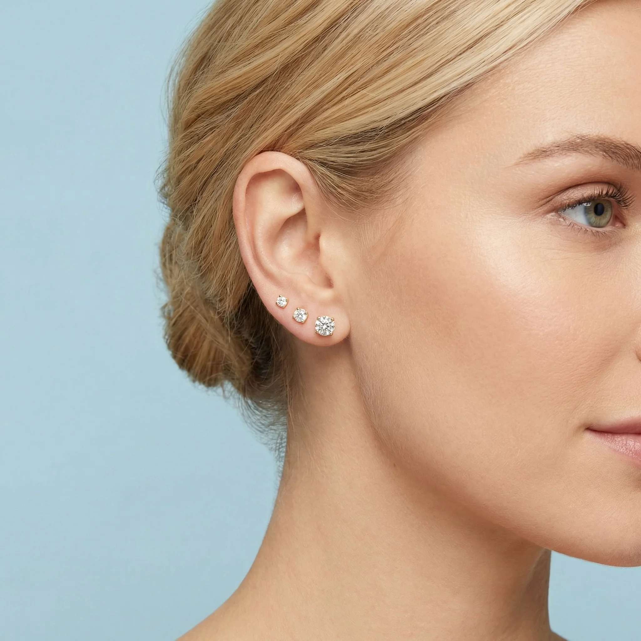 Cubic Zirconia 5 Pair Flat Back Studs Set - Image 6