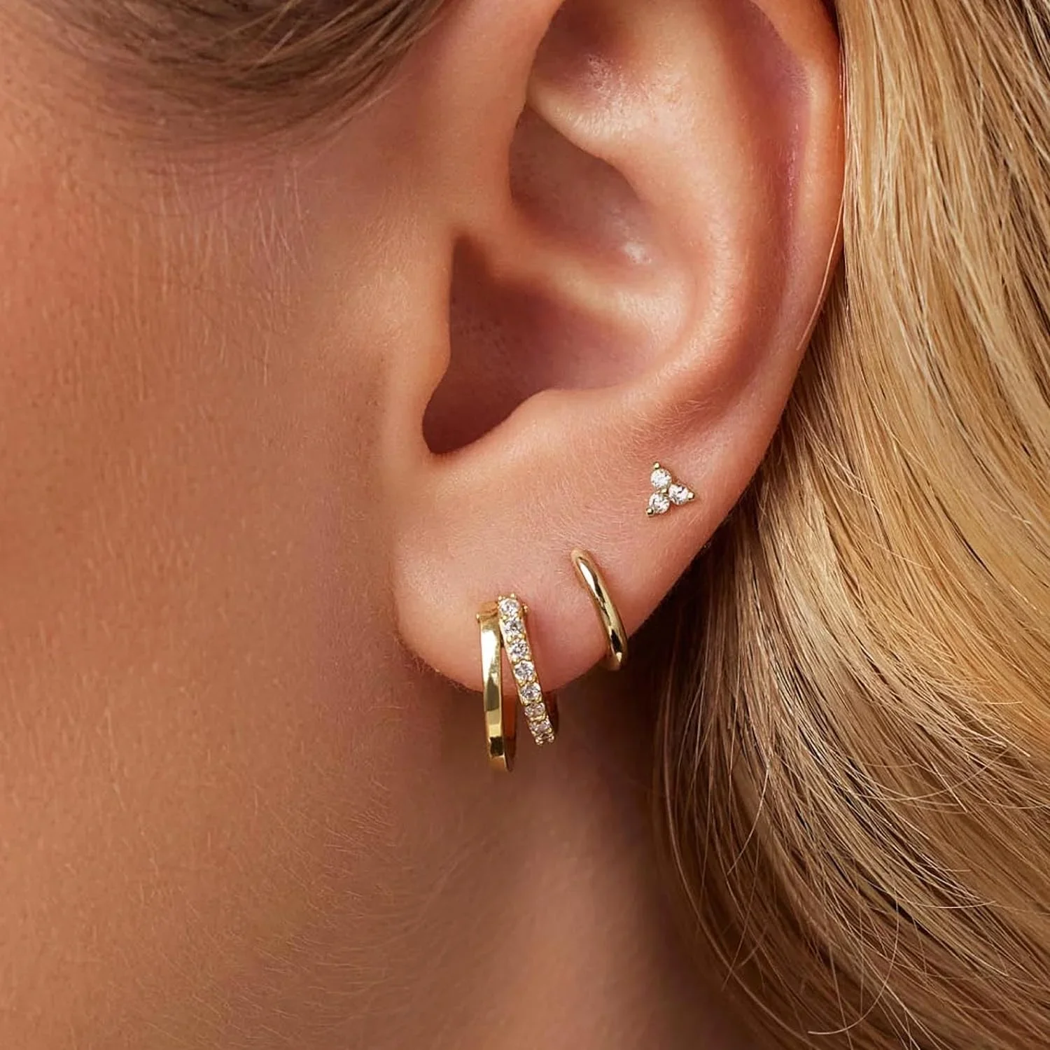 Azura Clover Hoop Earring Set - Image 2