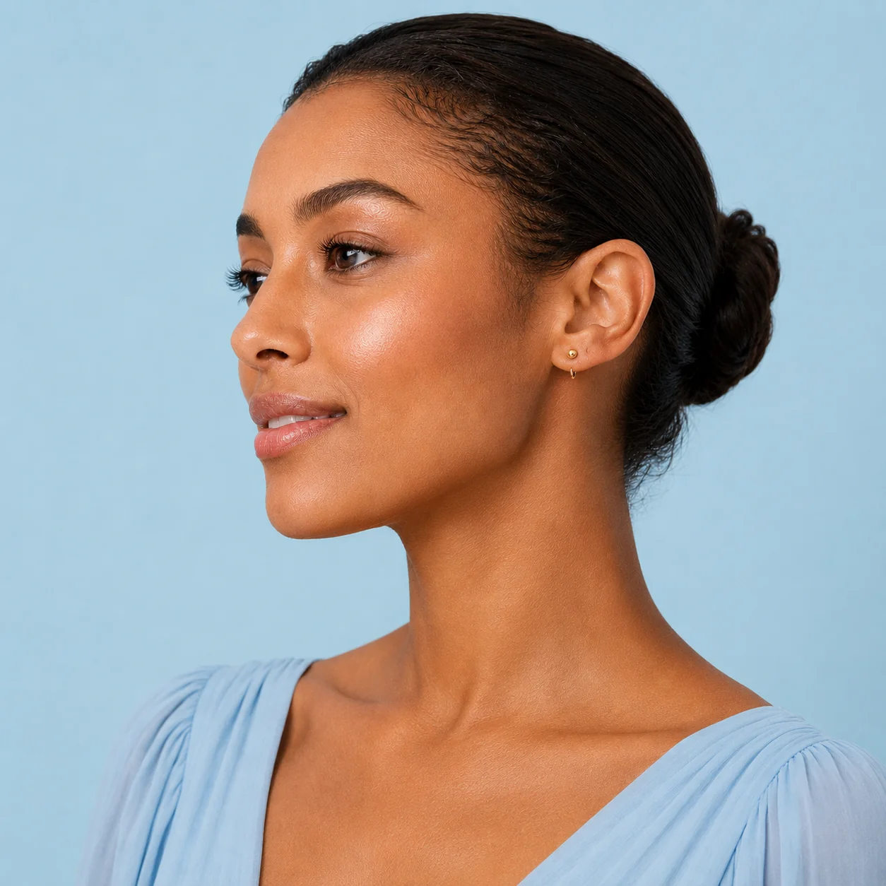 Ball Half Hoop Earrings - Image 5