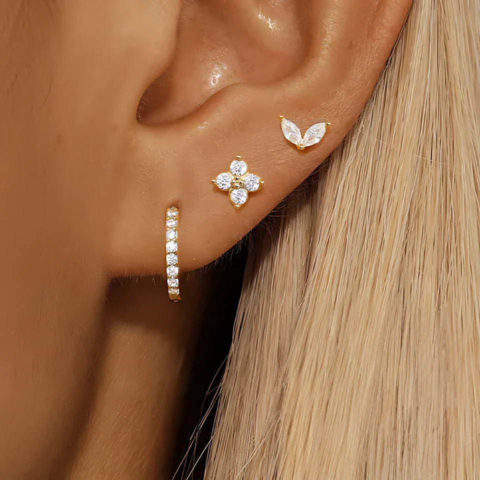 Bella Clover Leaf Earring Set - Image 2