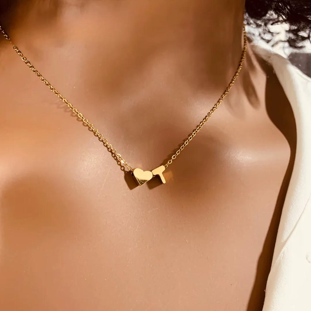 Celeste Initial Heart Letter Necklace - Image 3