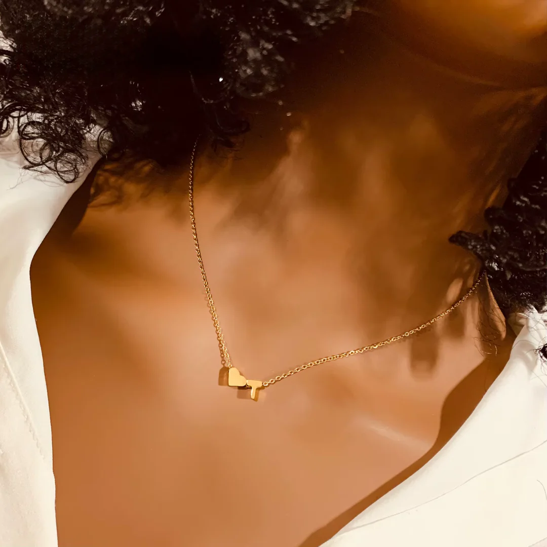 Celeste Initial Heart Letter Necklace - Image 4