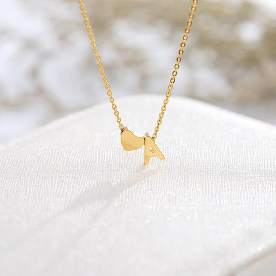 Celeste Initial Heart Letter Necklace - Image 6