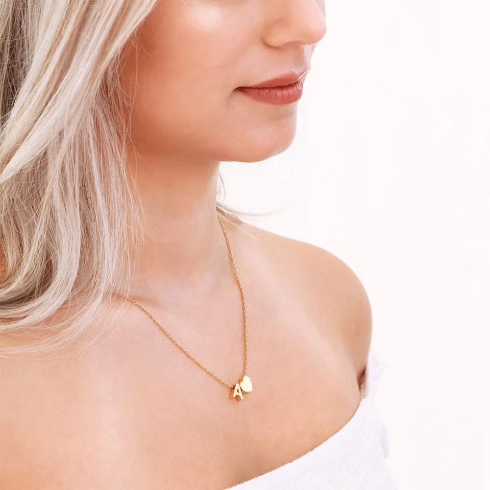 Celeste Initial Heart Letter Necklace - Image 7