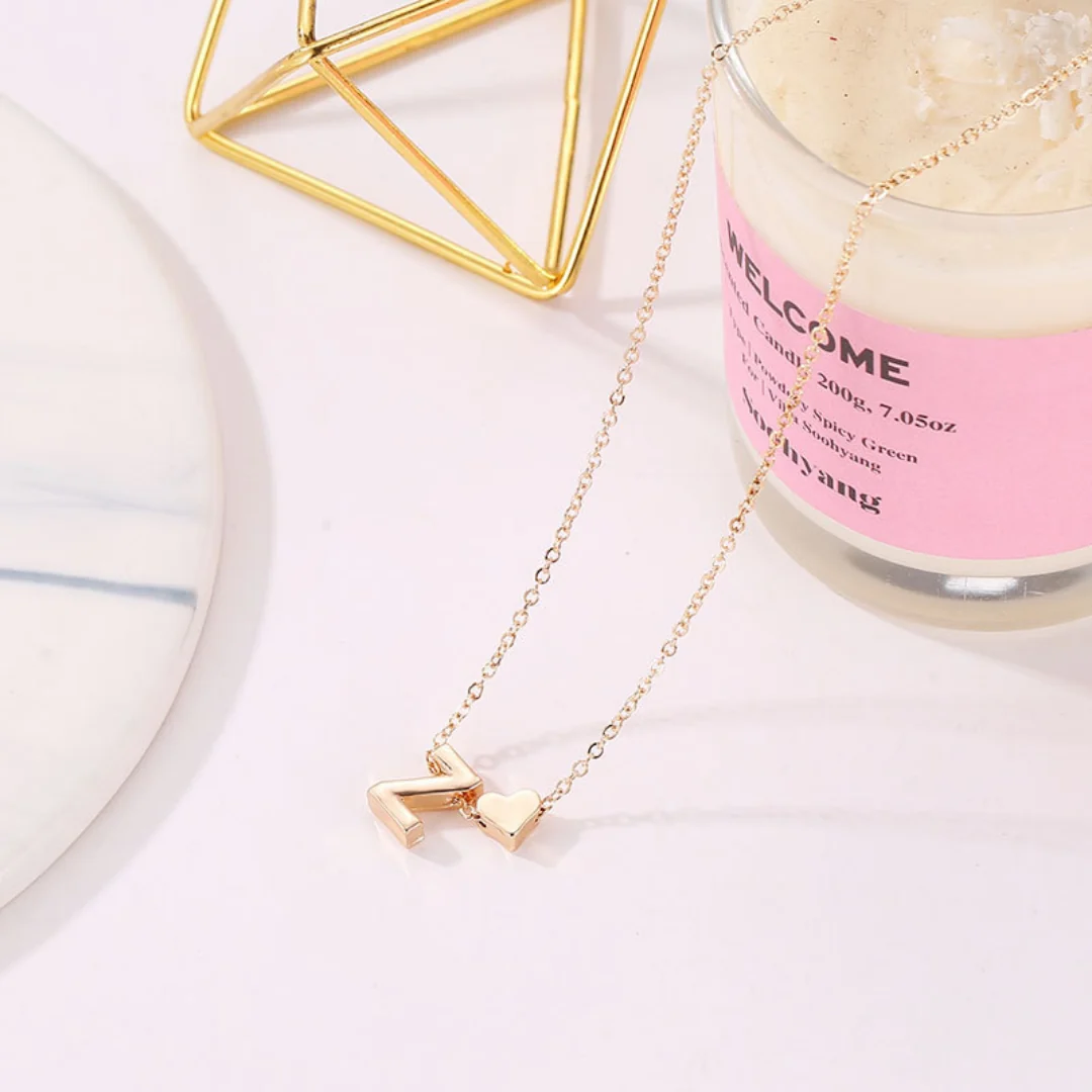 Celeste Initial Heart Letter Necklace - Image 8