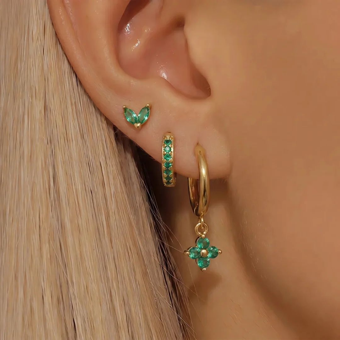 Sabrina Clover Leaf Earring Set - Image 3
