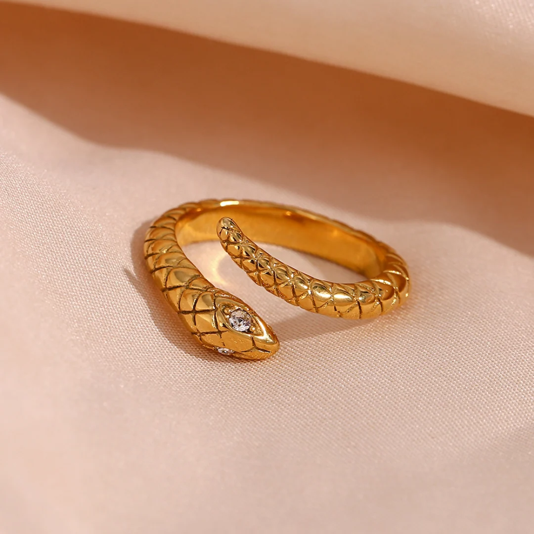 Crystal Eye Adjustable Snake Ring - Image 6