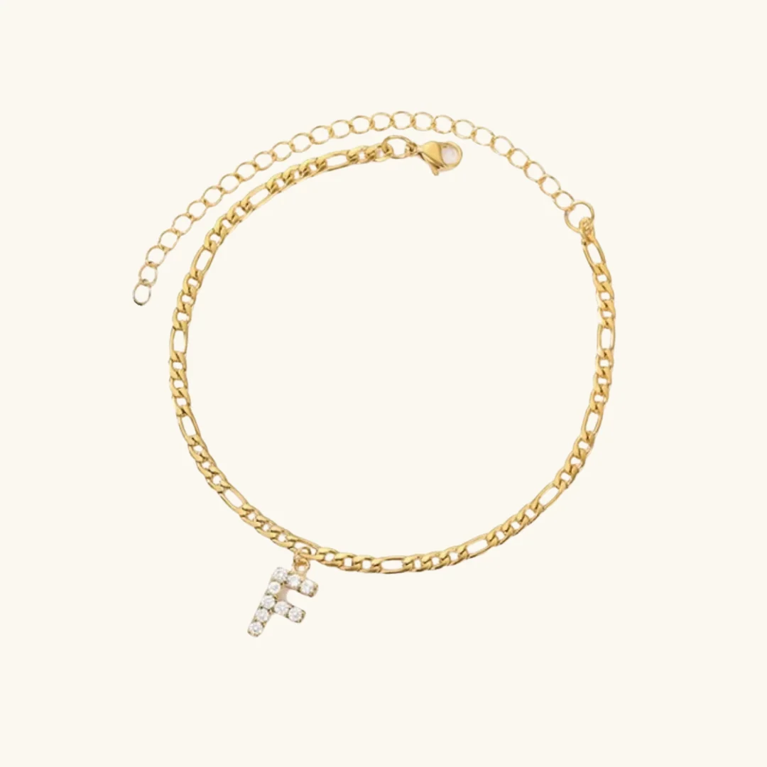 Cubic Zirconia Diamond Initial Letter Anklet - Image 15