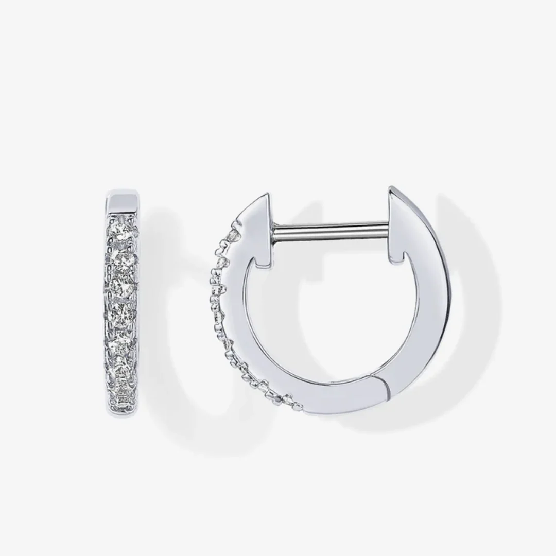Cubic Zirconia Diamond Mini Huggies - Image 10