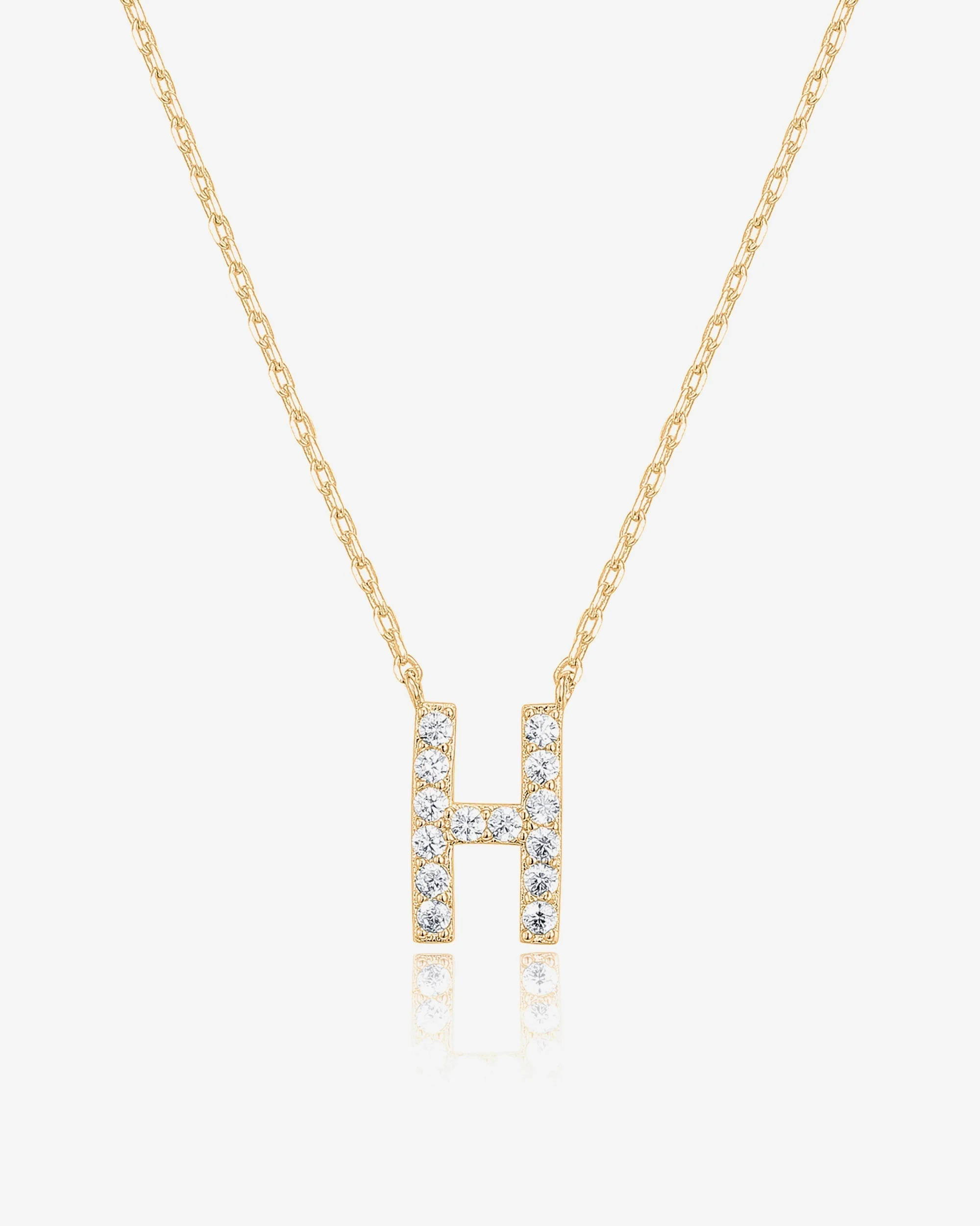Cubic Zirconia Initial Letter Necklace - Image 10