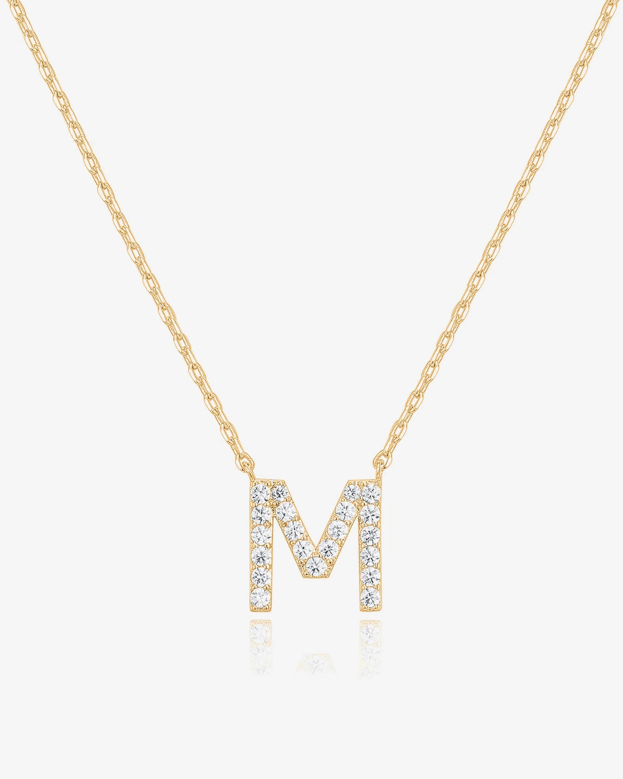 Cubic Zirconia Initial Letter Necklace - Image 15