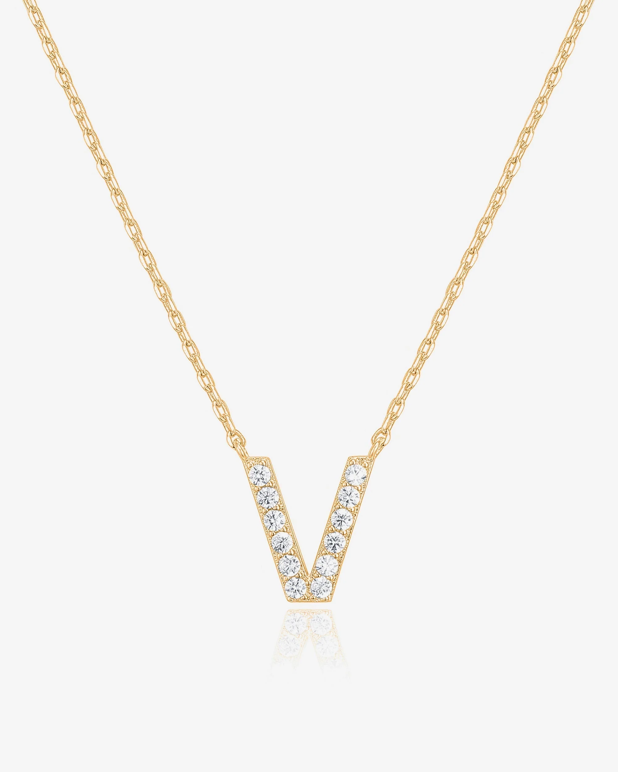 Cubic Zirconia Initial Letter Necklace - Image 24