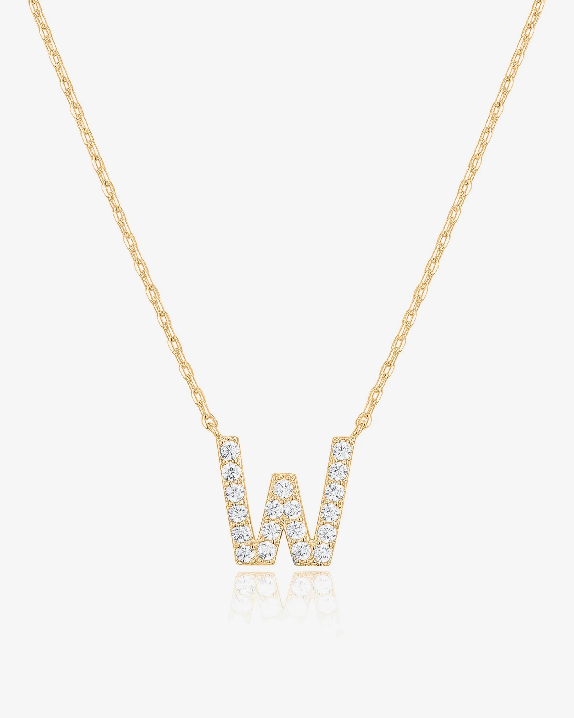 Cubic Zirconia Initial Letter Necklace - Image 25