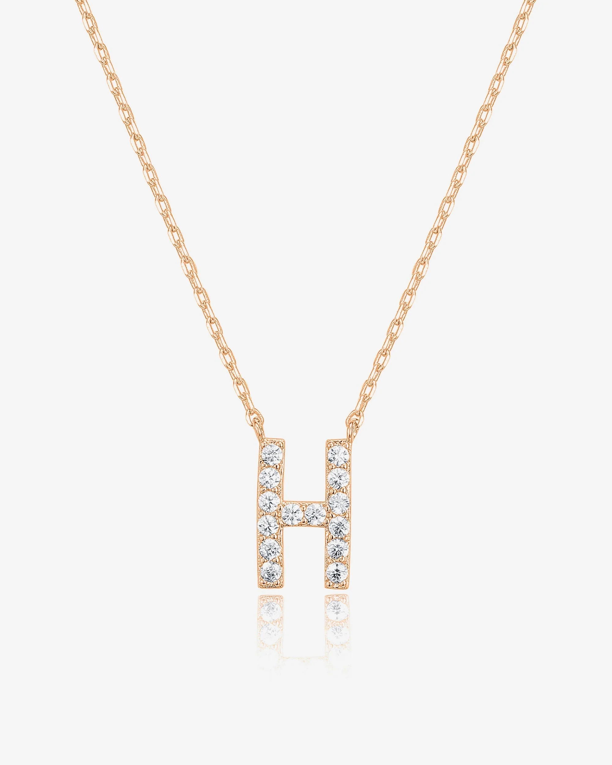Cubic Zirconia Initial Letter Necklace - Image 36
