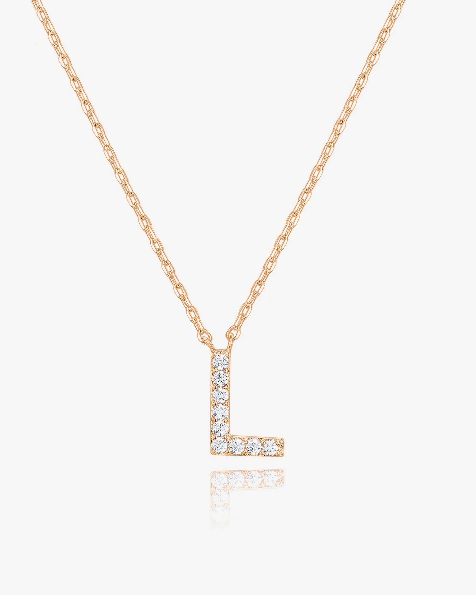 Cubic Zirconia Initial Letter Necklace - Image 40