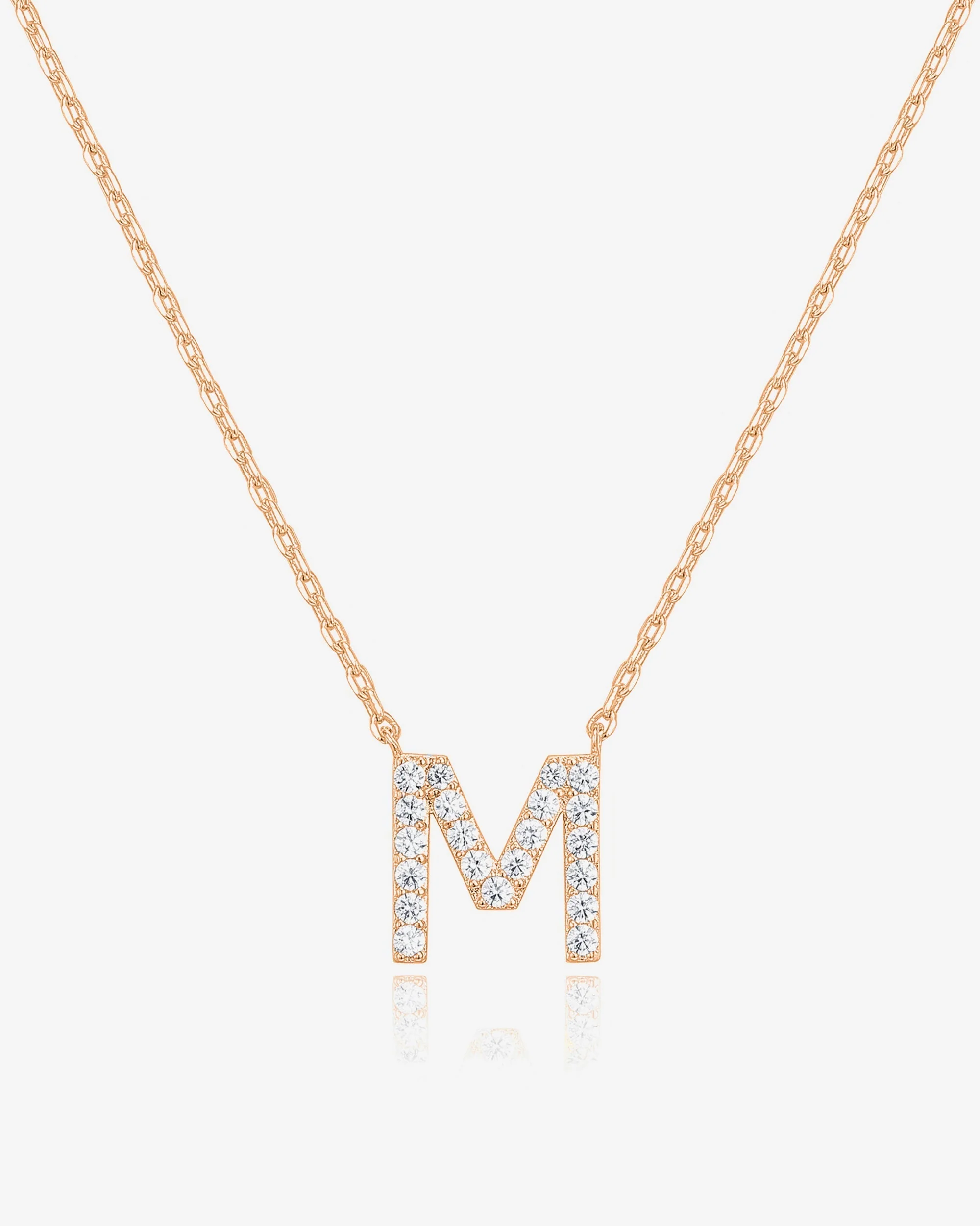 Cubic Zirconia Initial Letter Necklace - Image 41