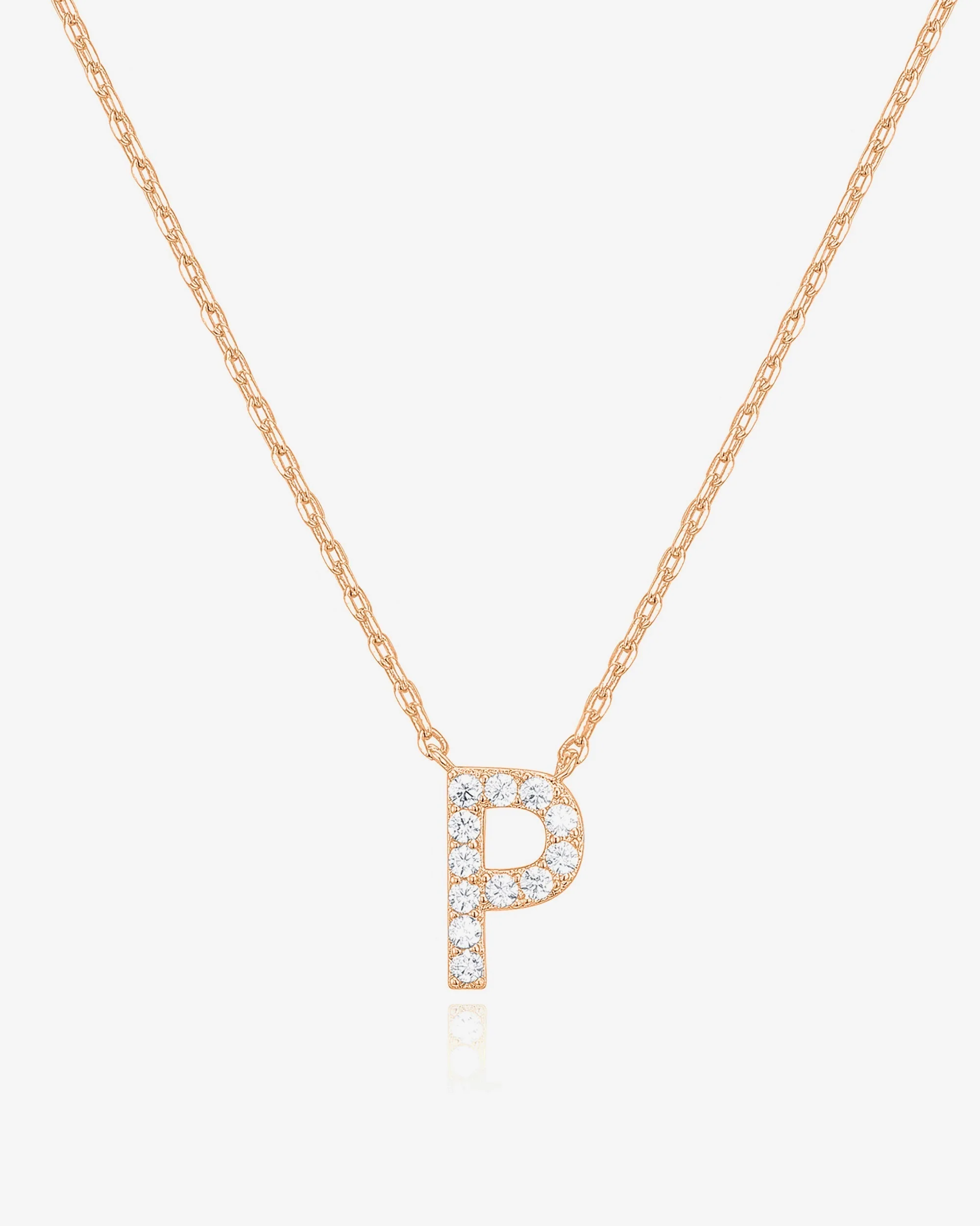 Cubic Zirconia Initial Letter Necklace - Image 44