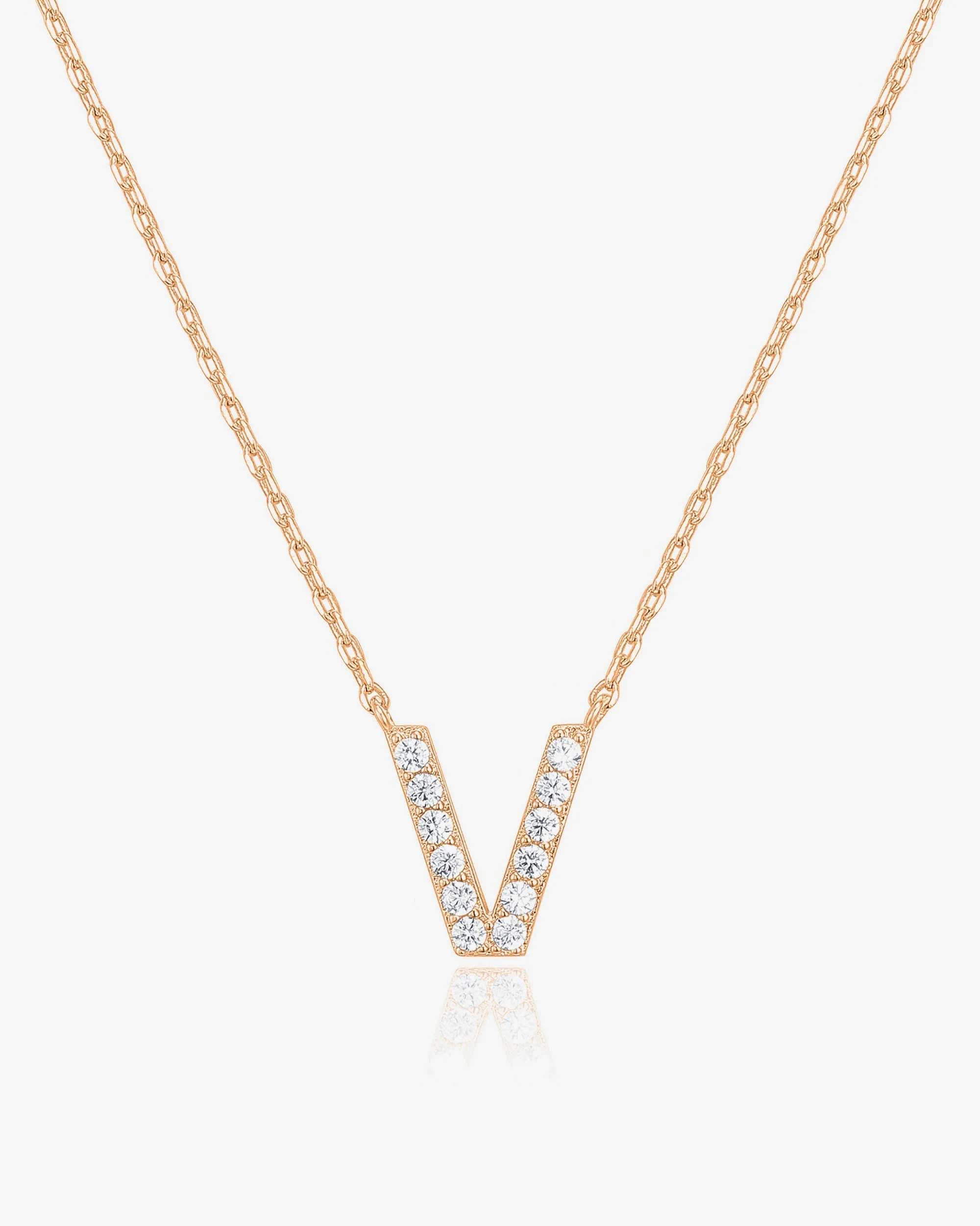Cubic Zirconia Initial Letter Necklace - Image 50