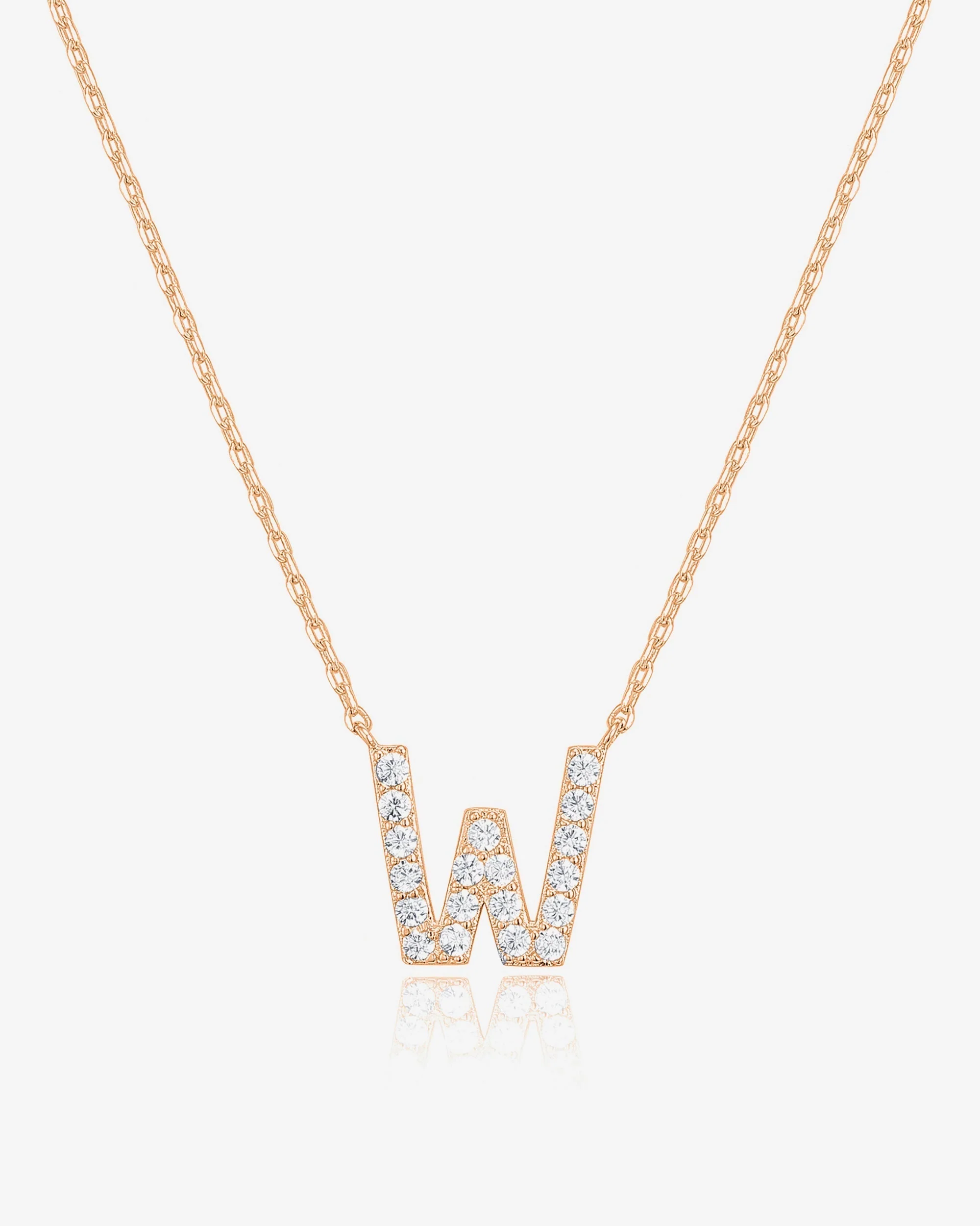 Cubic Zirconia Initial Letter Necklace - Image 51