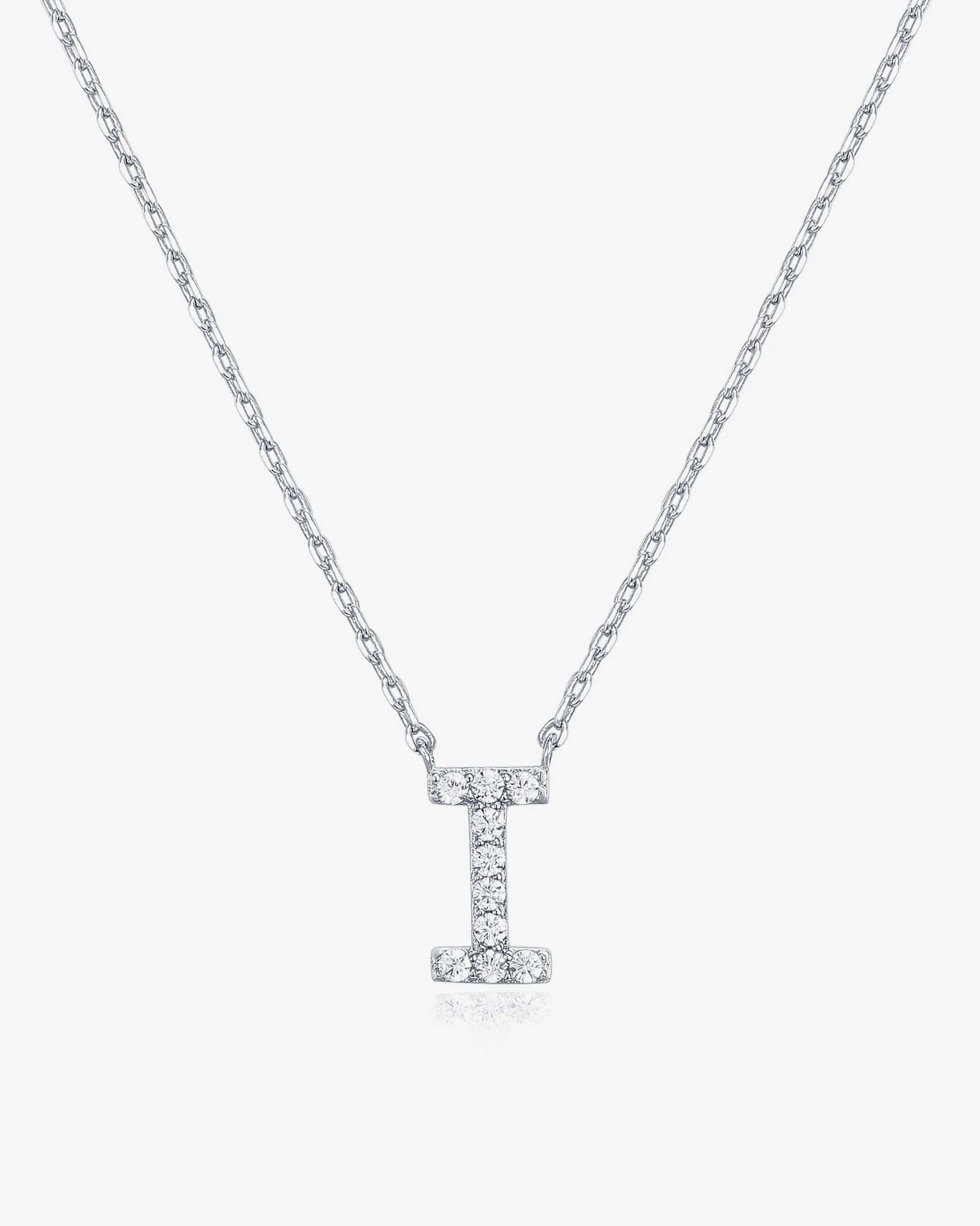 Cubic Zirconia Initial Letter Necklace - Image 63