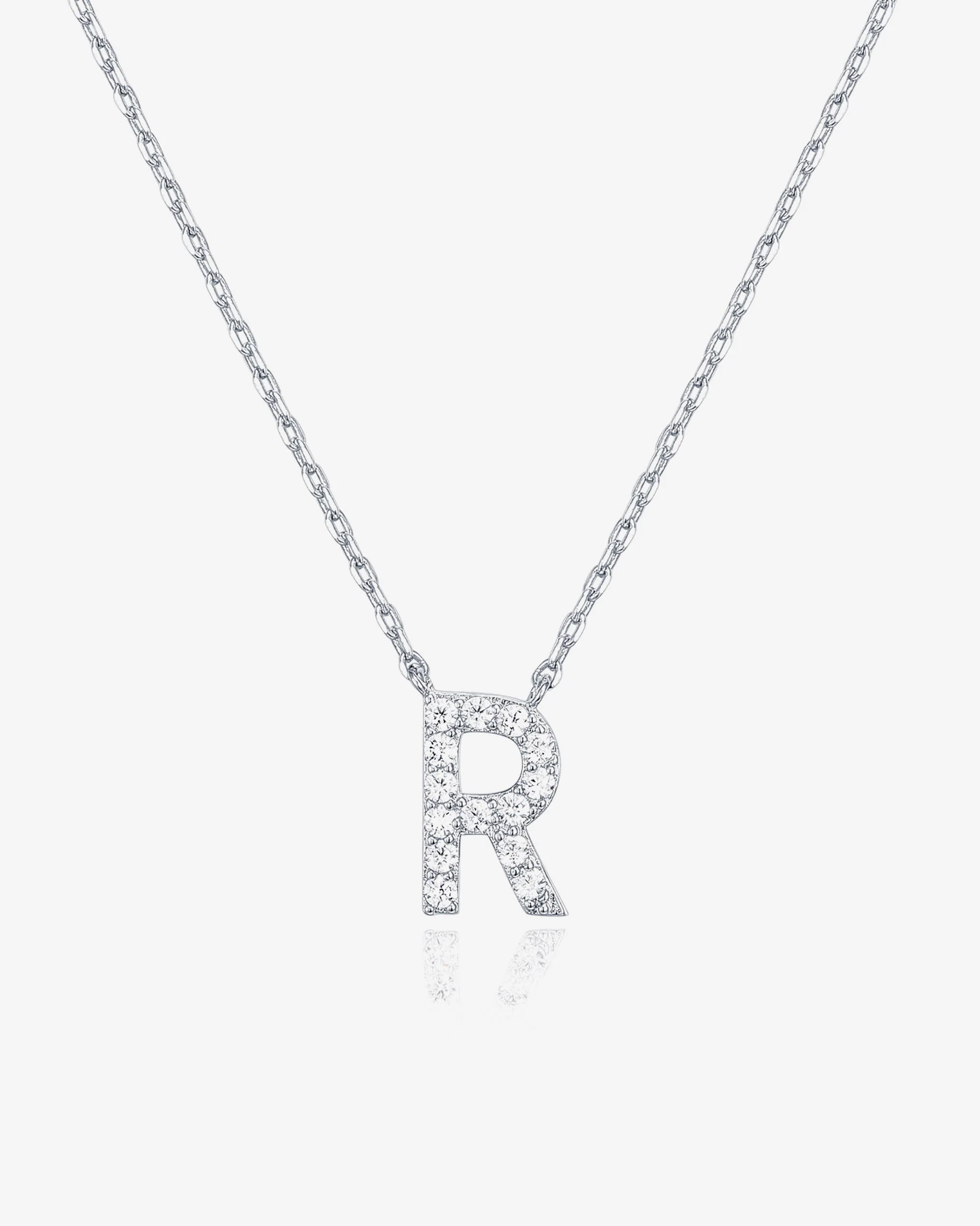 Cubic Zirconia Initial Letter Necklace - Image 72