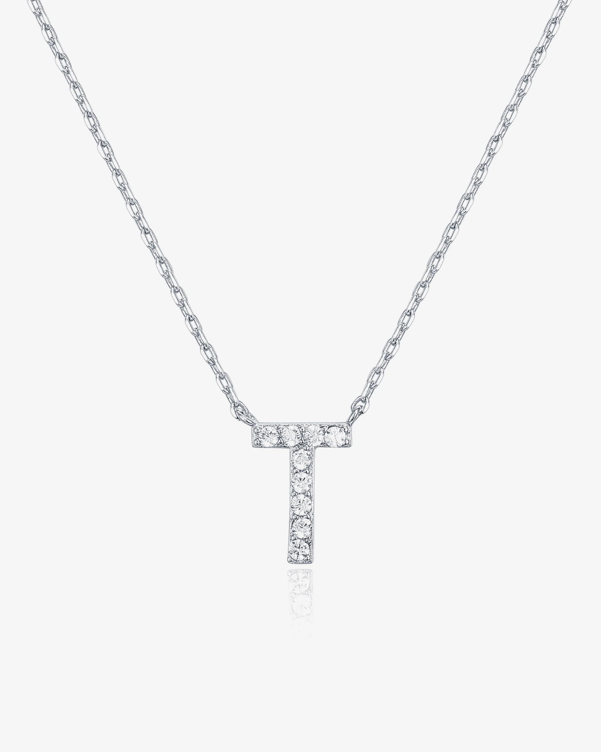 Cubic Zirconia Initial Letter Necklace - Image 74