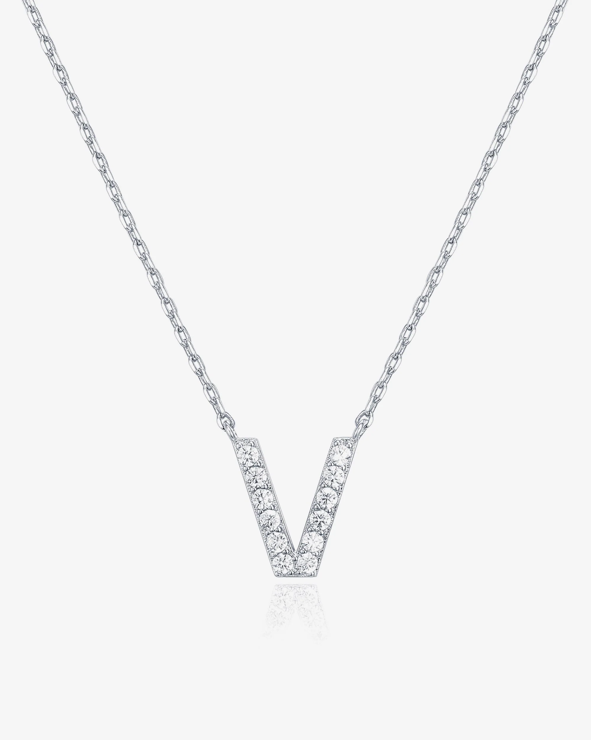 Cubic Zirconia Initial Letter Necklace - Image 76