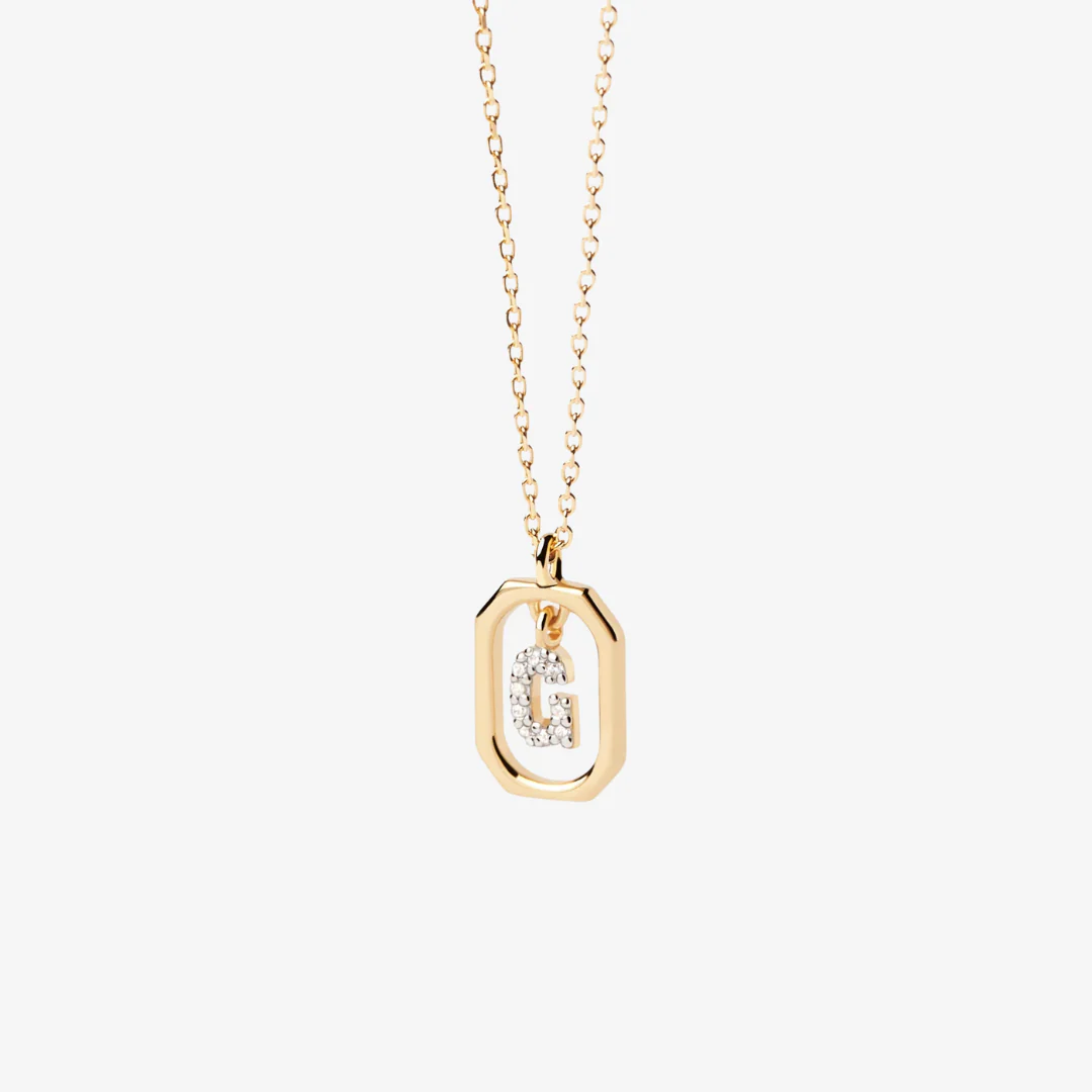 Cubic Zirconia Mini Letter Necklace - Image 10