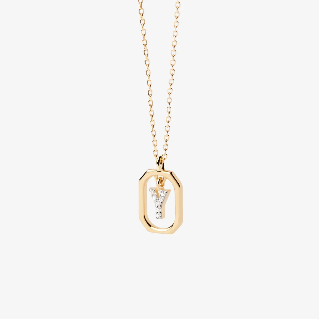 Cubic Zirconia Mini Letter Necklace - Image 28