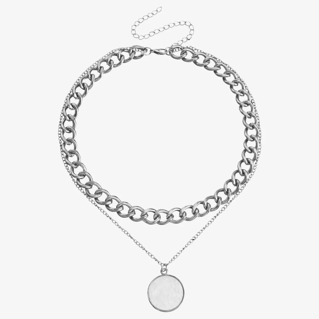 Round Mother of Pearl Choker Necklace - Image 9
