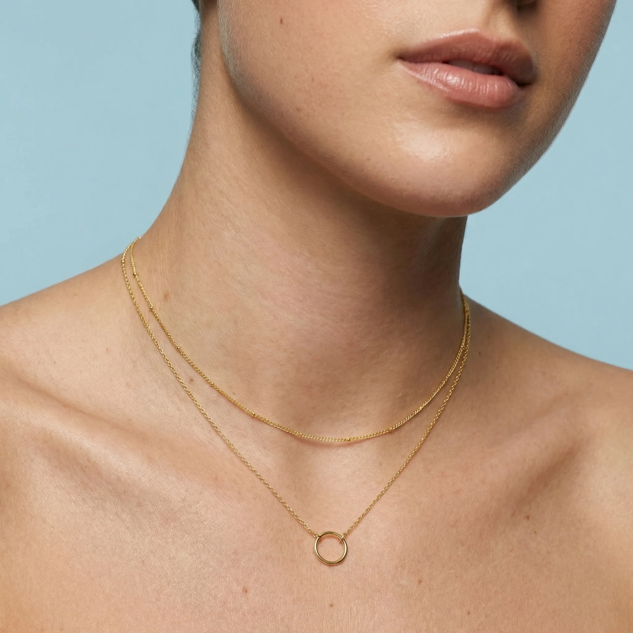 Duo Layered Pendant Necklace - Image 4