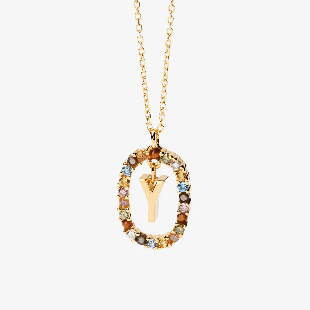Gemstone Letter Necklace - Image 30