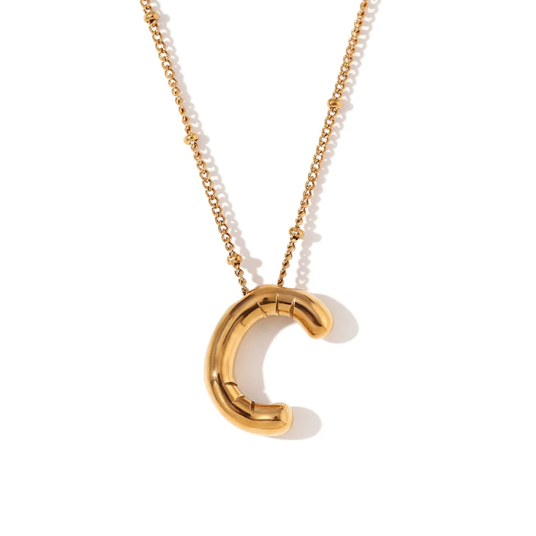 Glossy Bubble Letter Necklace - Image 11