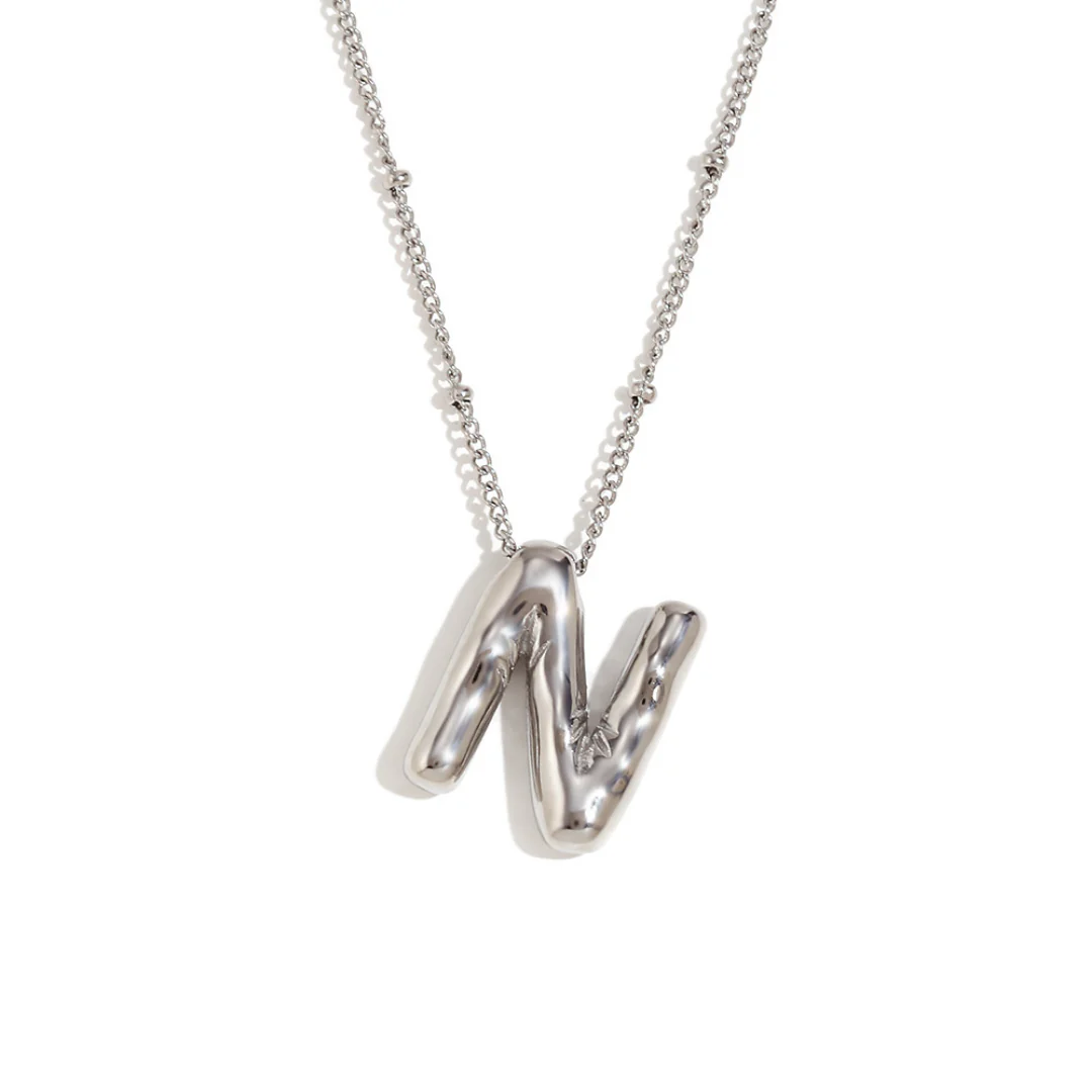 Glossy Bubble Letter Necklace - Image 48
