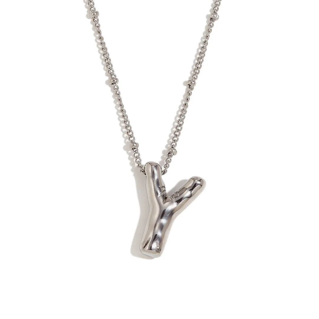 Glossy Bubble Letter Necklace - Image 59