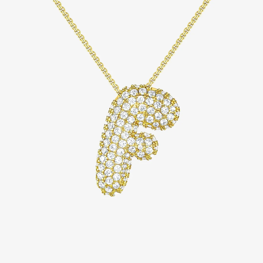 Bubble Initial Diamond Necklace - Image 12