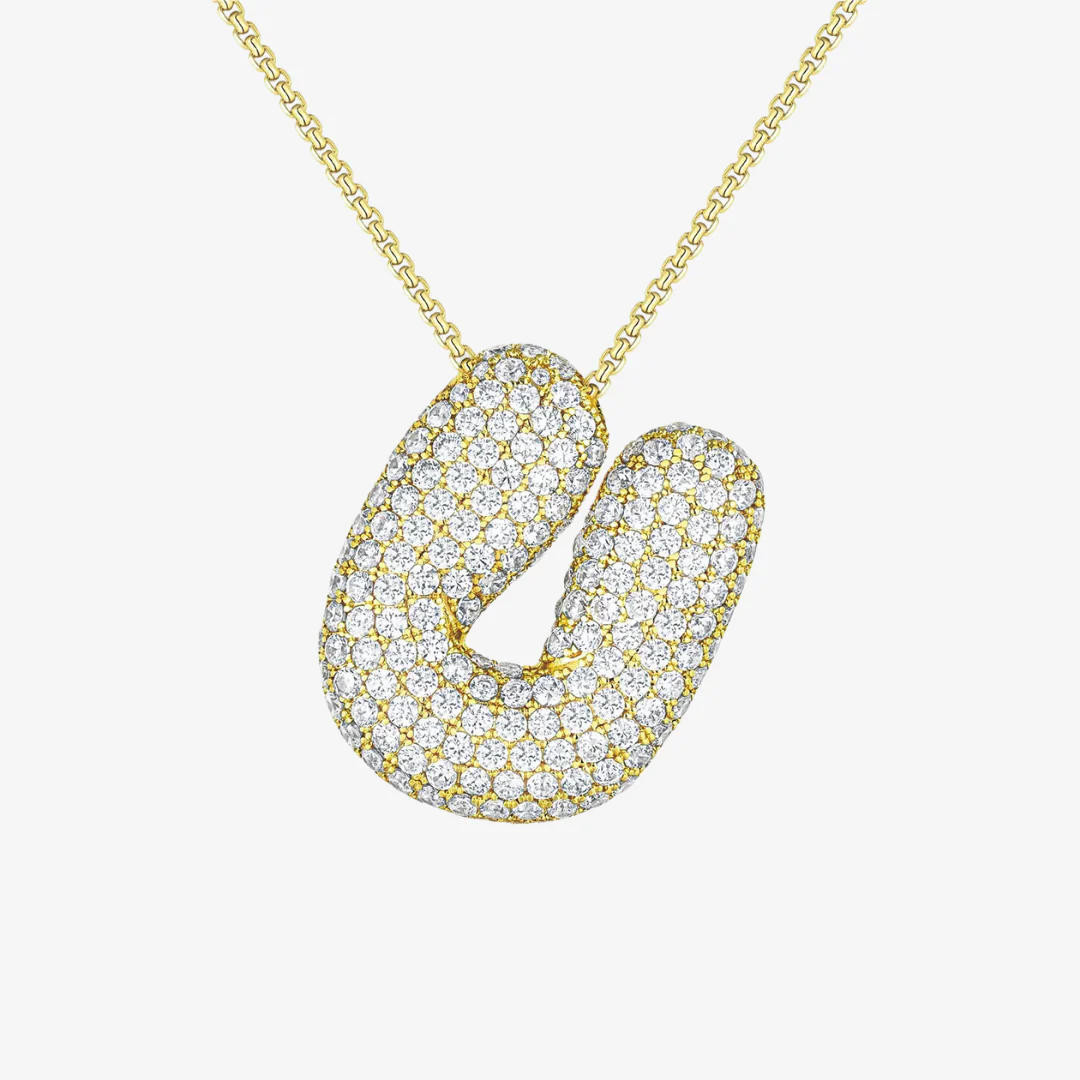 Bubble Initial Diamond Necklace - Image 27