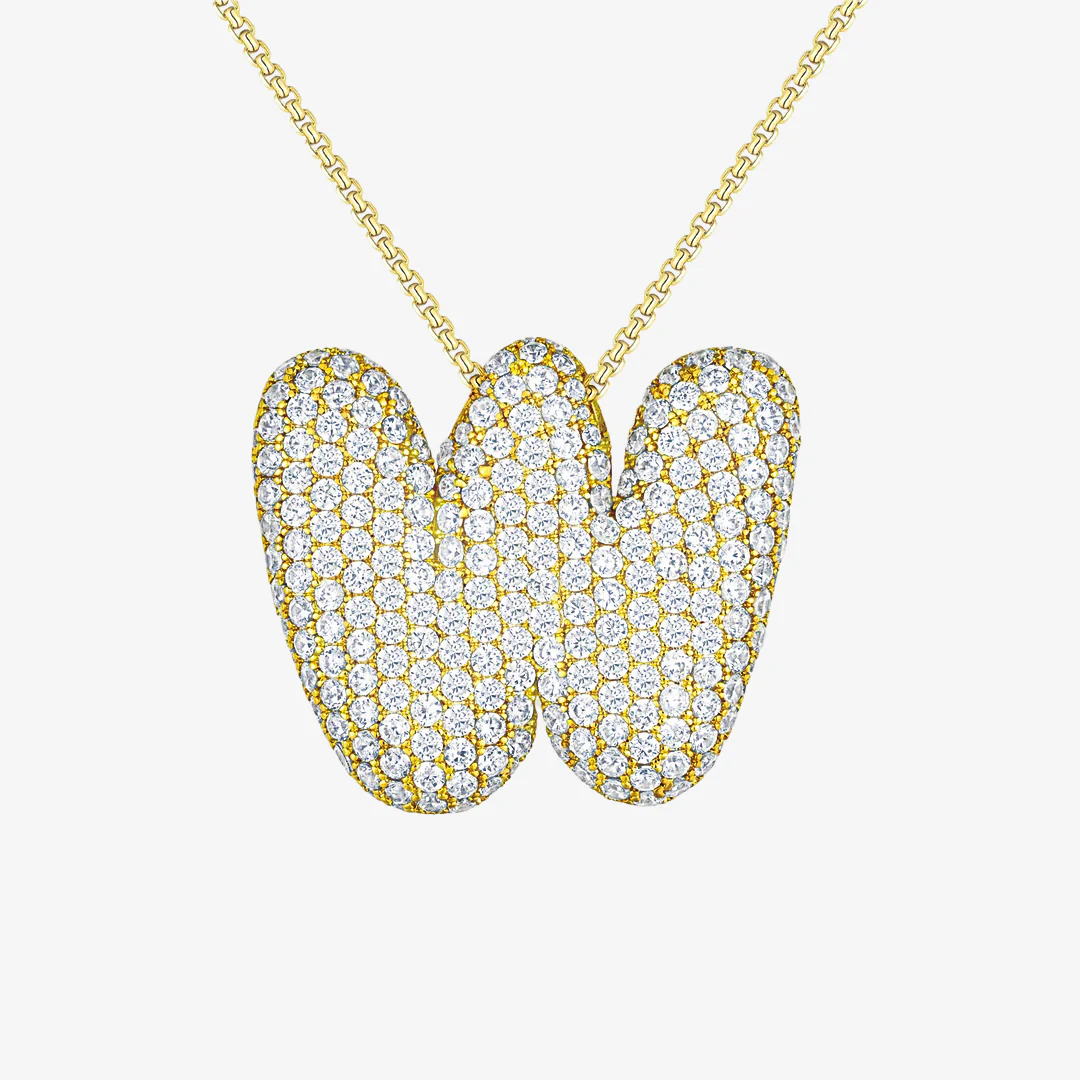 Bubble Initial Diamond Necklace - Image 29