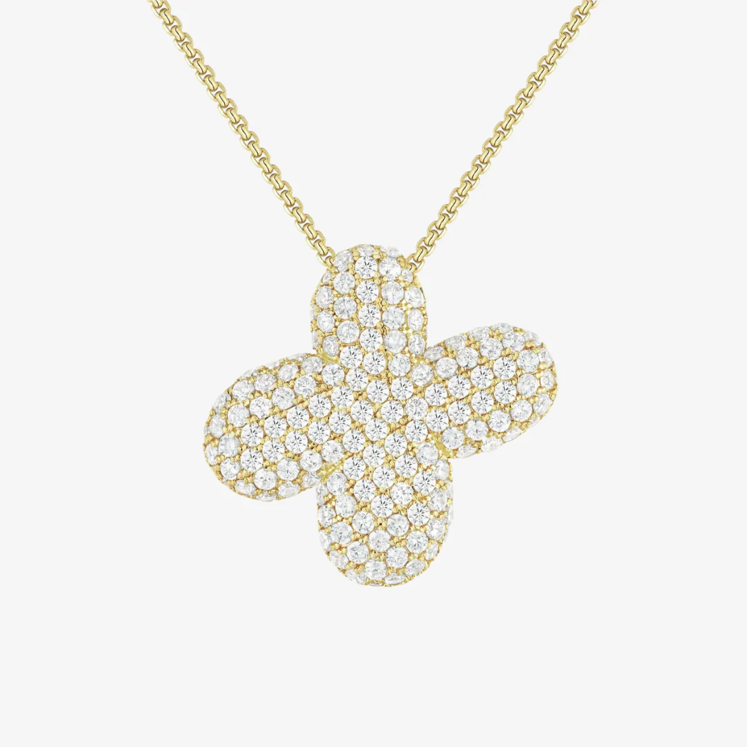 Bubble Initial Diamond Necklace - Image 30