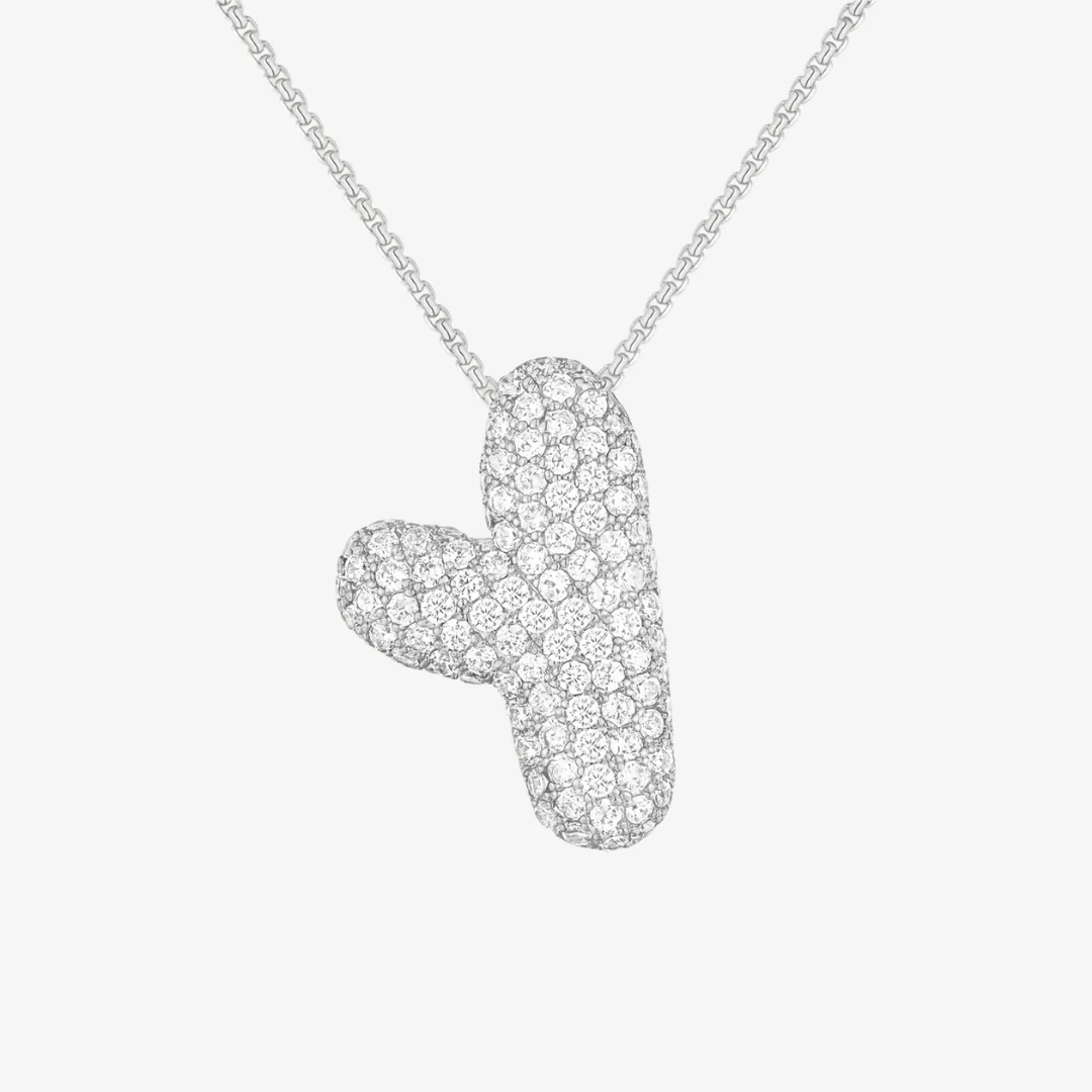 Bubble Initial Diamond Necklace - Image 57