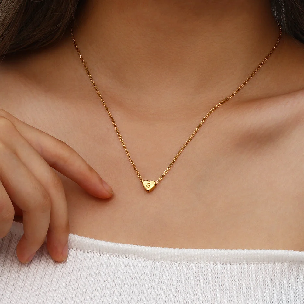 Heart Initial Necklace - Image 4