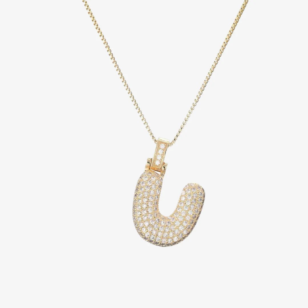Icy Bubble Initial Letter Necklace - Image 24