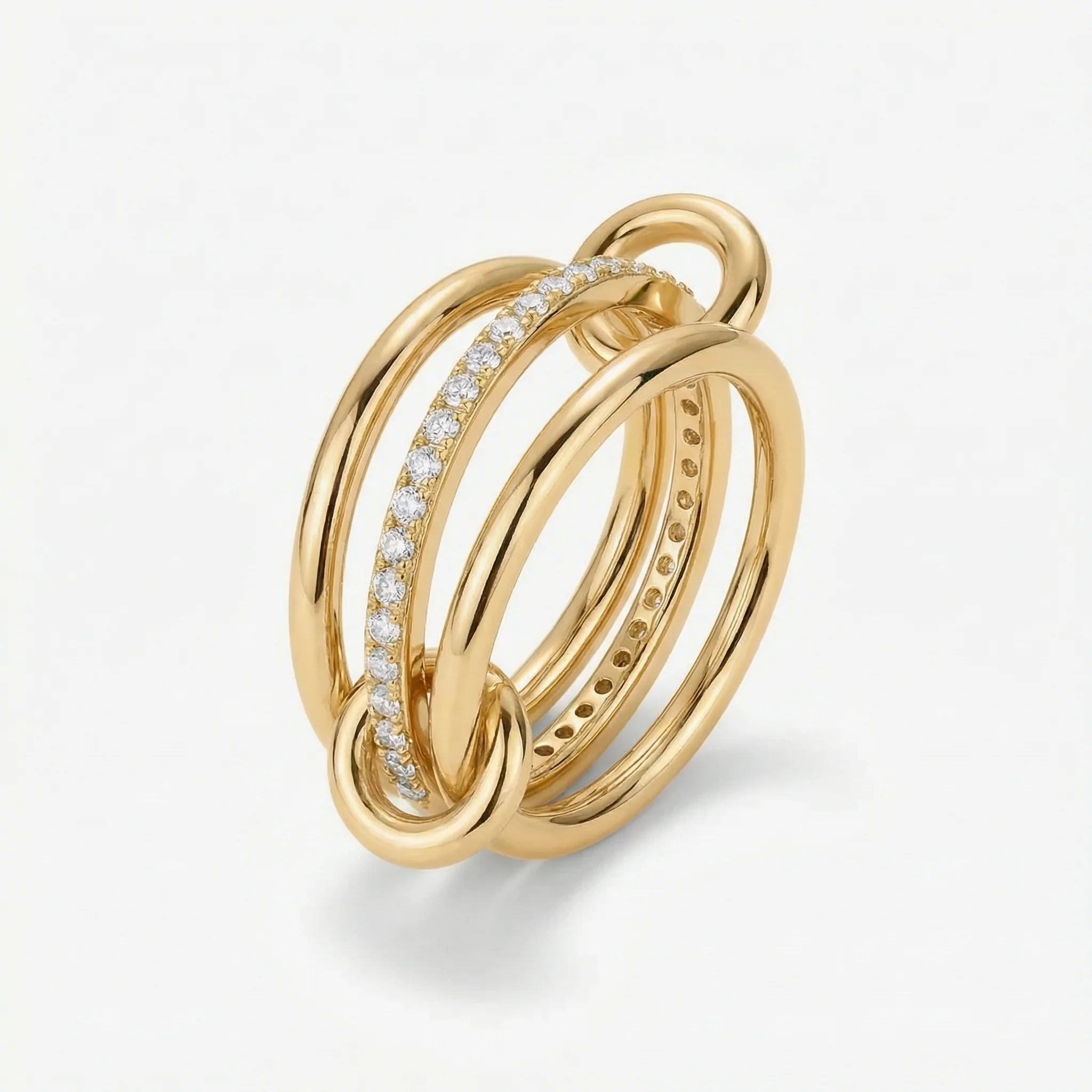 Layered Stackable Pave Ring