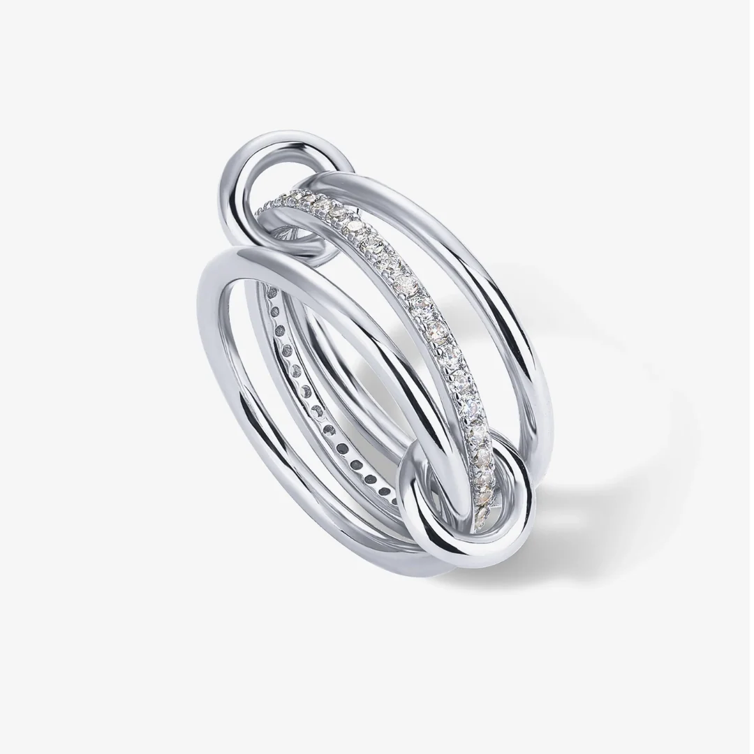 Layered Stackable Pave Ring - Image 6