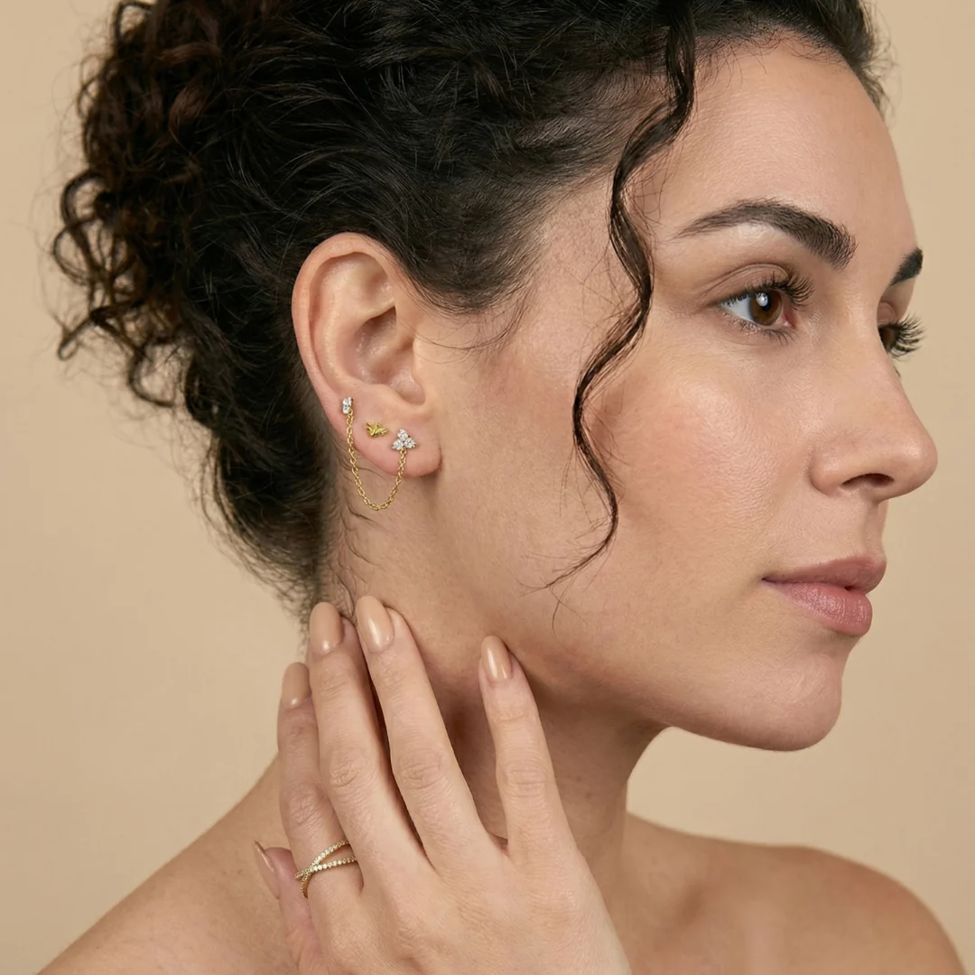 Lotus Flat Back Studs - Image 3