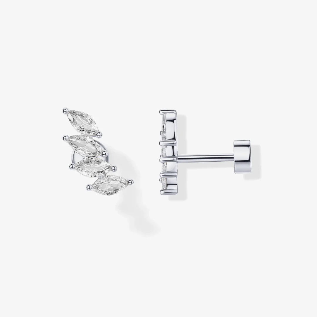 Marquise Cascade Flat Back Stud Earrings - Image 8