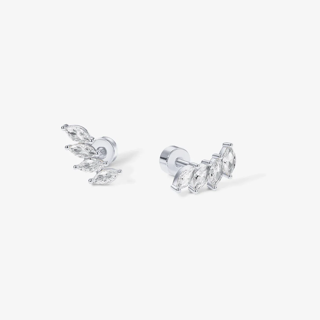 Marquise Cascade Flat Back Stud Earrings - Image 9
