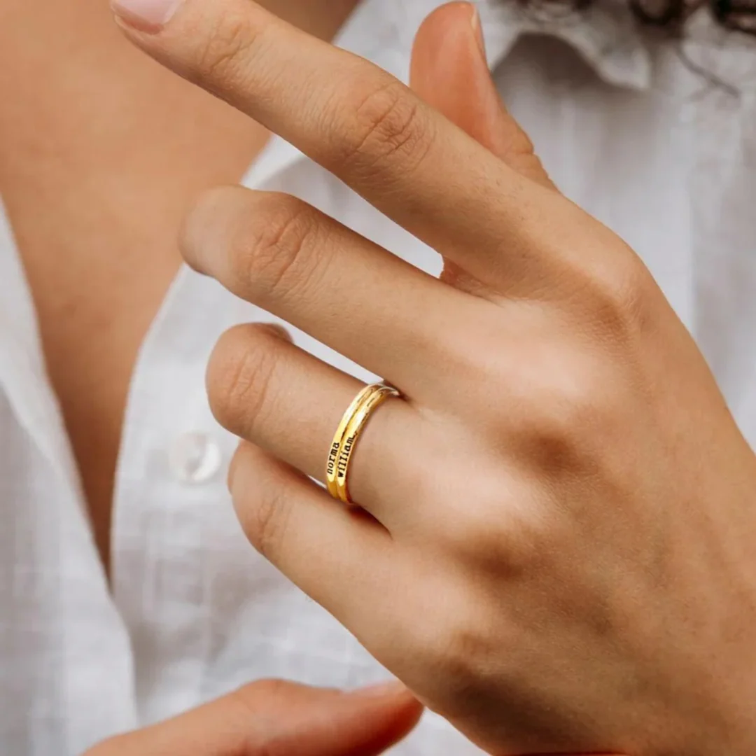 Mini Stackable Name Ring - Image 3