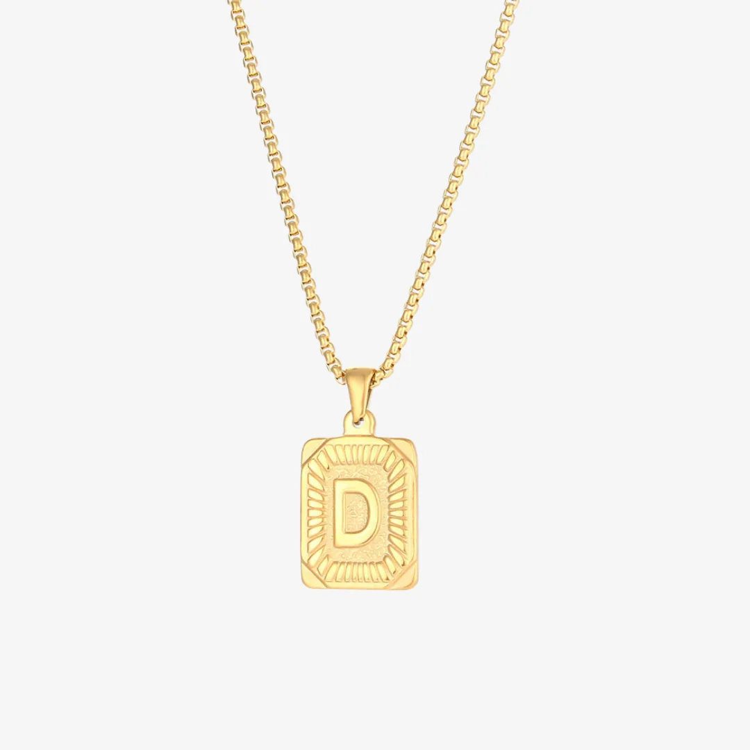 Monogram Pendant Initial Letter Necklace - Image 10